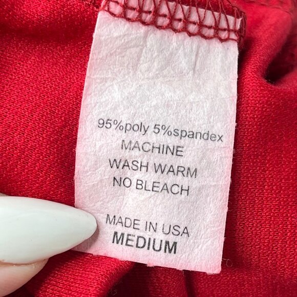Jonathan Logan Red & Black Raglan Sleeve Dress Medium 95% Poly 5% Spandex Made I - Picture 3 of 6